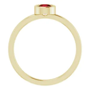 14K Yellow 4.5 mm Natural Mozambique Garnet Ring