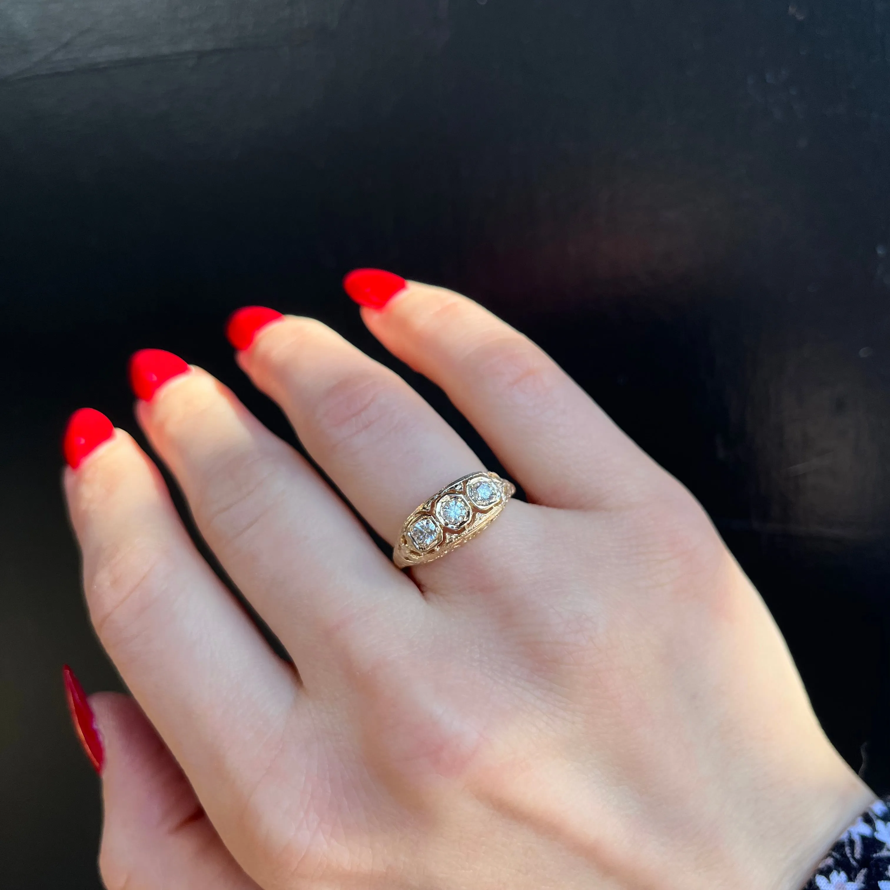 14K Yellow Gold 0.37 CTW Diamond Ring