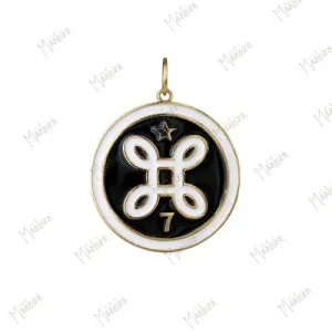 Black and White Enamel Pendant