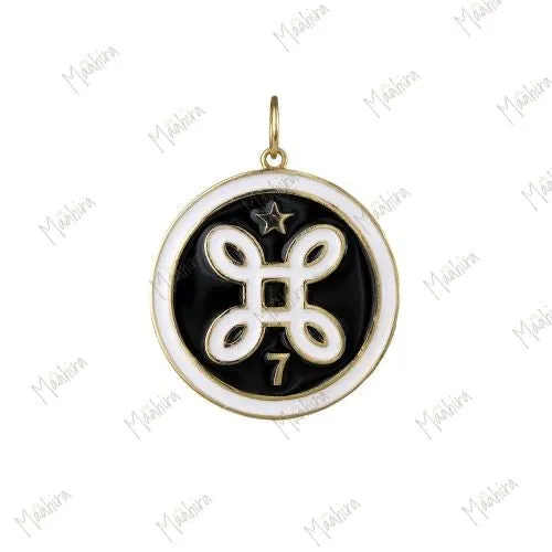 Black and White Enamel Pendant