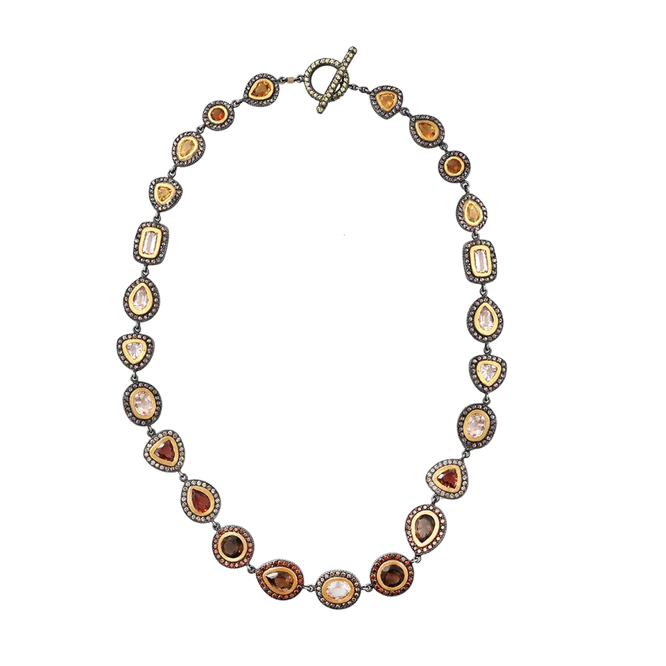 Carmen Ella Citrine And Sapphire Necklace
