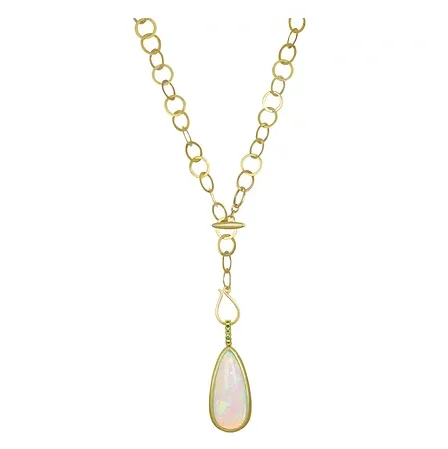 Ethiopian Opal & Tsavorite Pendant