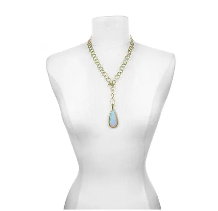 Ethiopian Opal & Tsavorite Pendant