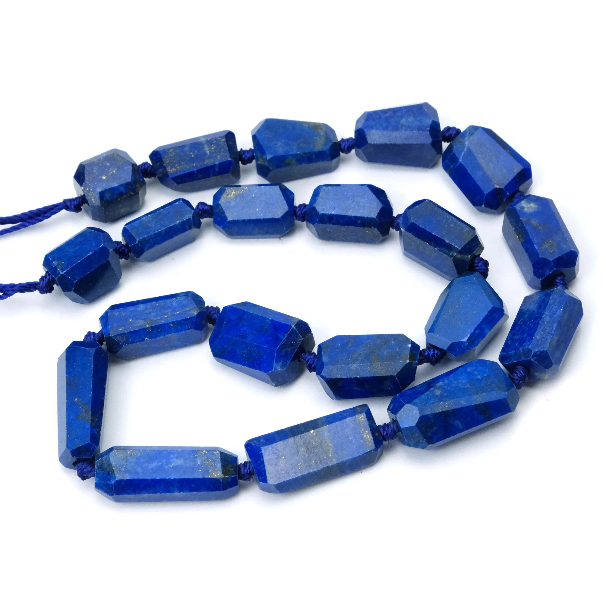 Fine Lapis Faceted Nugget Strand #1