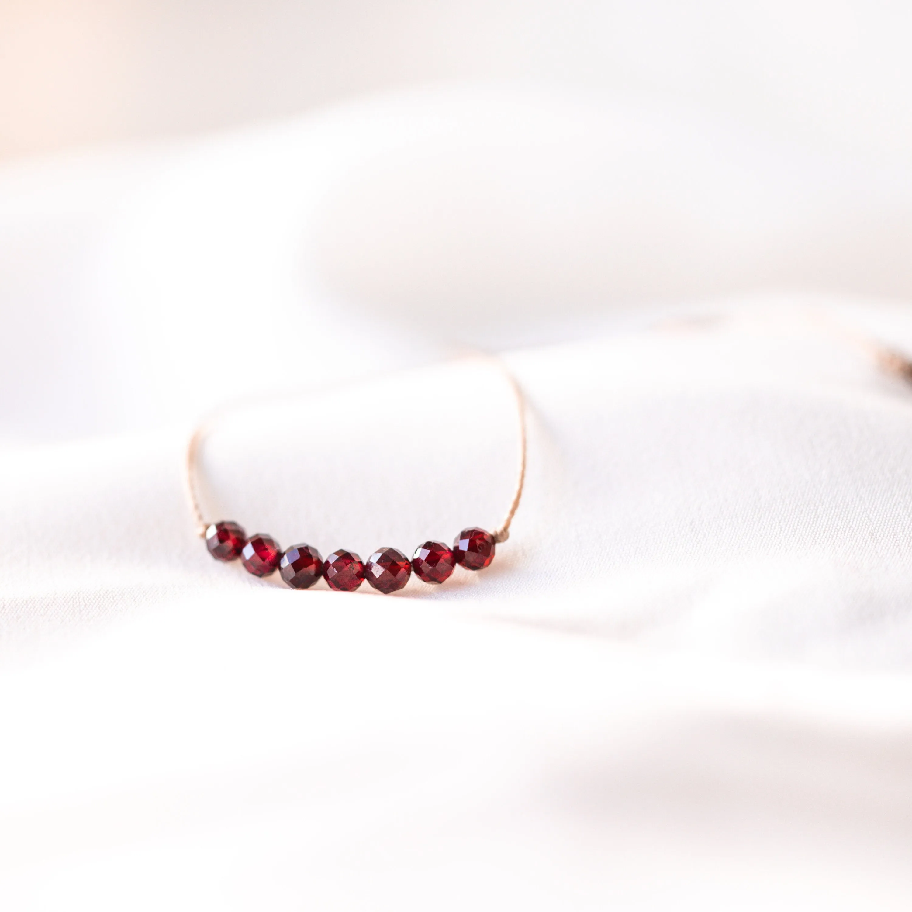 Garnet Bar Bracelet