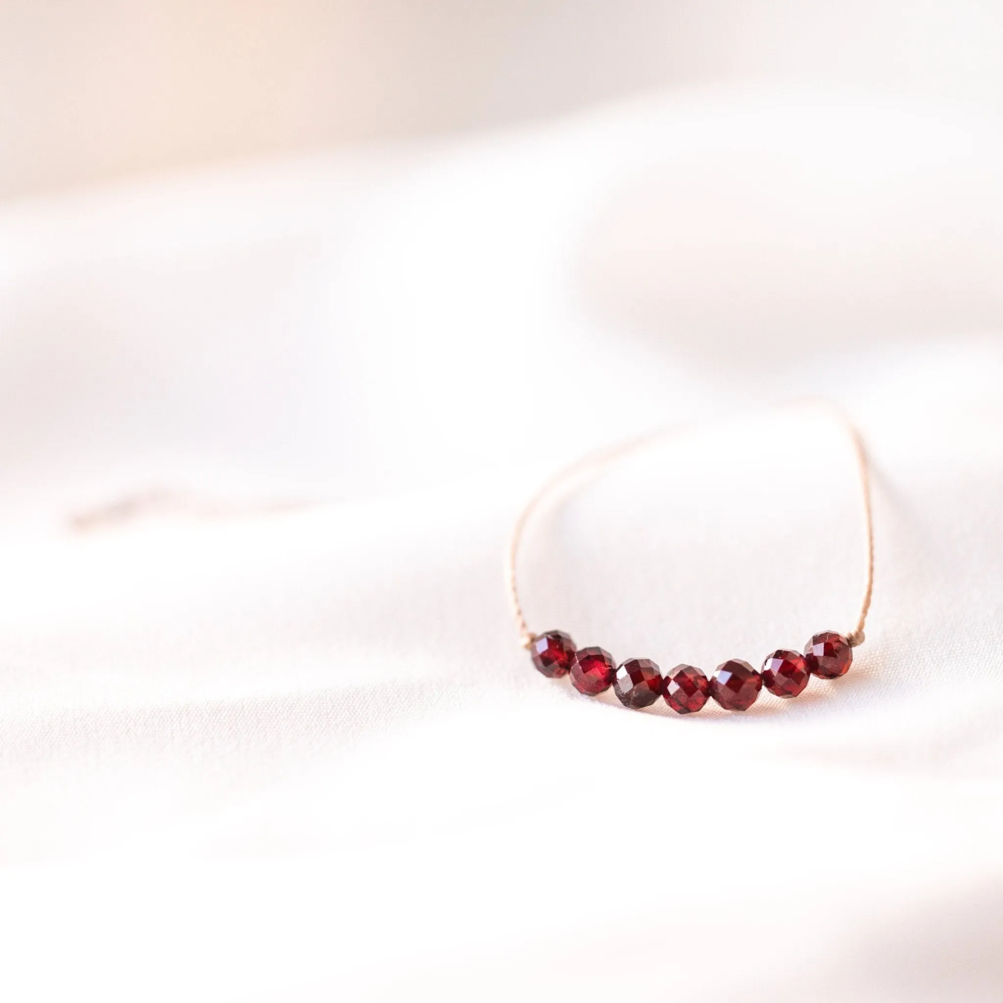 Garnet Bar Bracelet