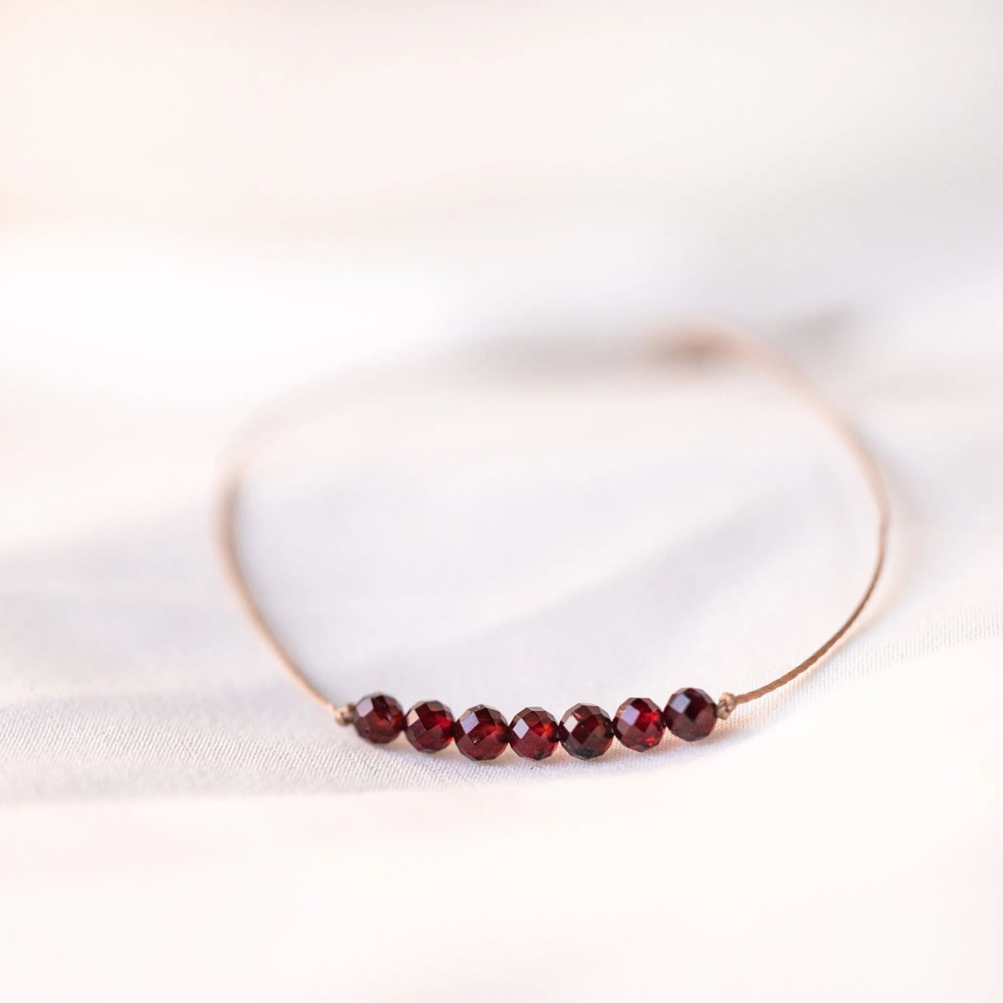 Garnet Bar Bracelet