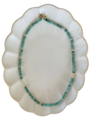 Green jasper & opal necklace