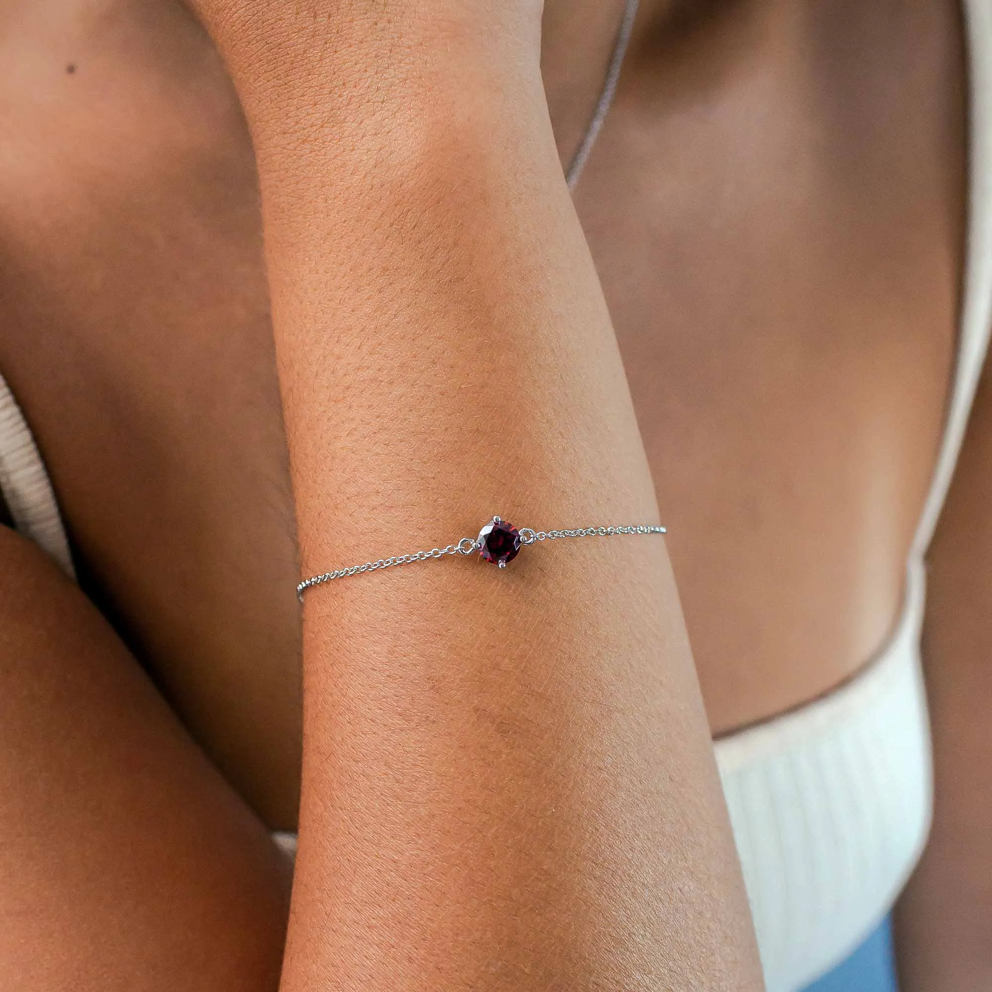 January Birthstone Bracelet - Garnet