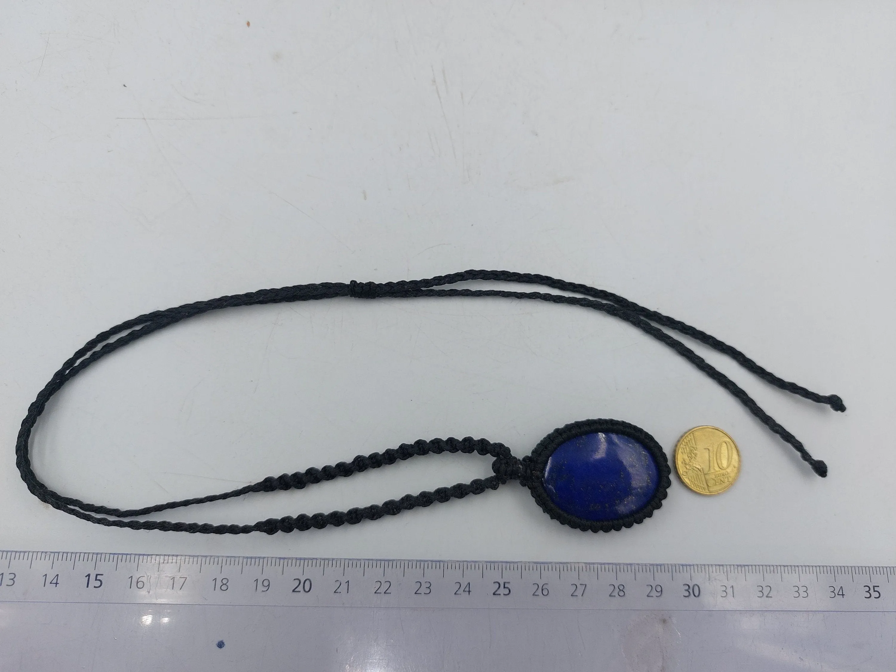 Lapis Lazouli Crystal Handmade Wrapped Macrame Necklace