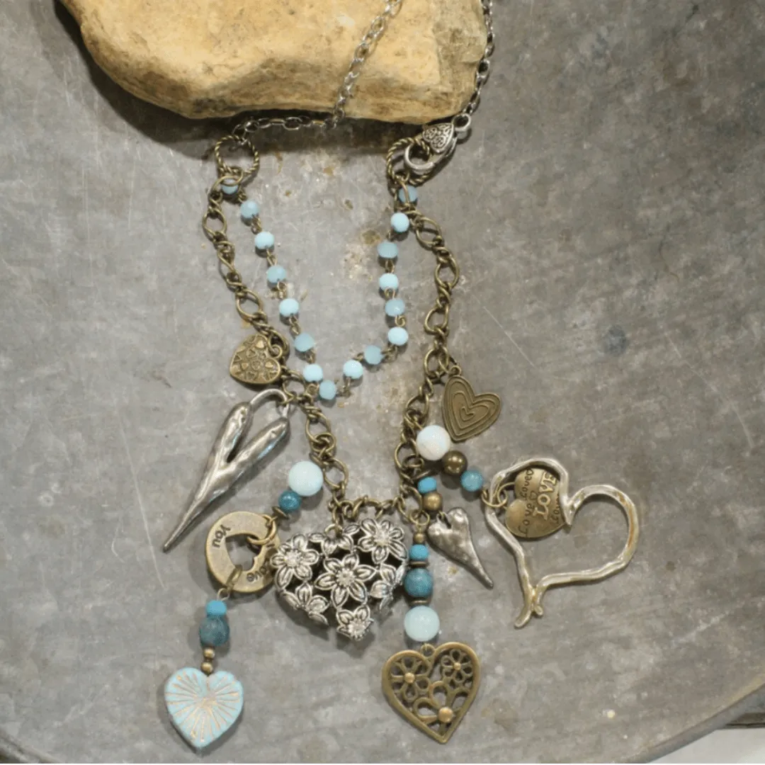 Loads of Love Charms Statement Necklace Made in USA