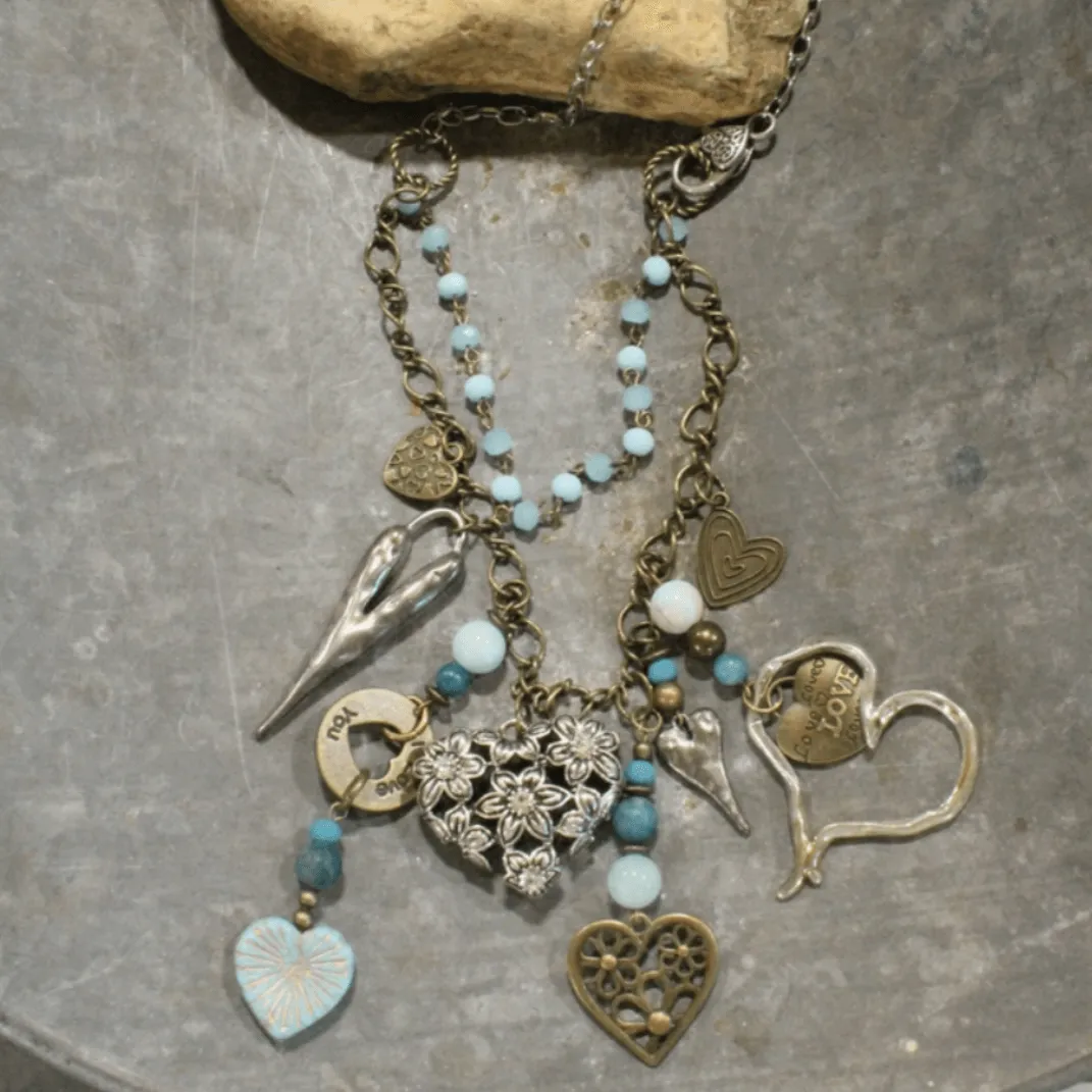 Loads of Love Charms Statement Necklace Made in USA