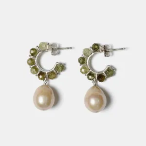 Maiden Hoop Earrings Green Garnet