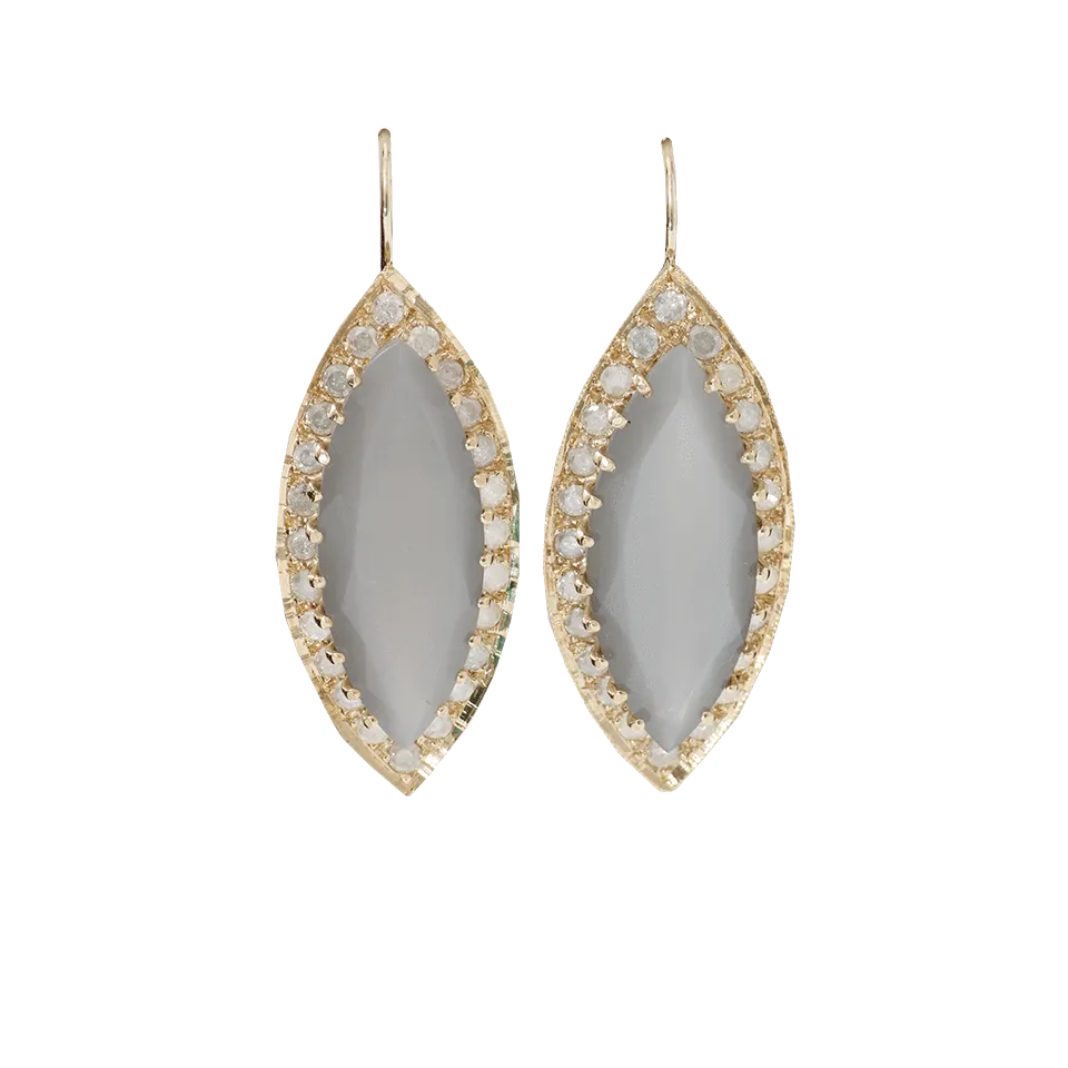 Marquis Grey Moonstone Earrings