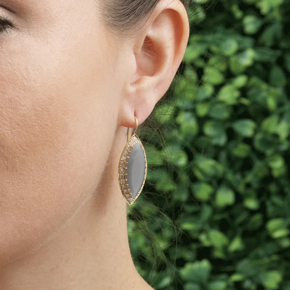Marquis Grey Moonstone Earrings