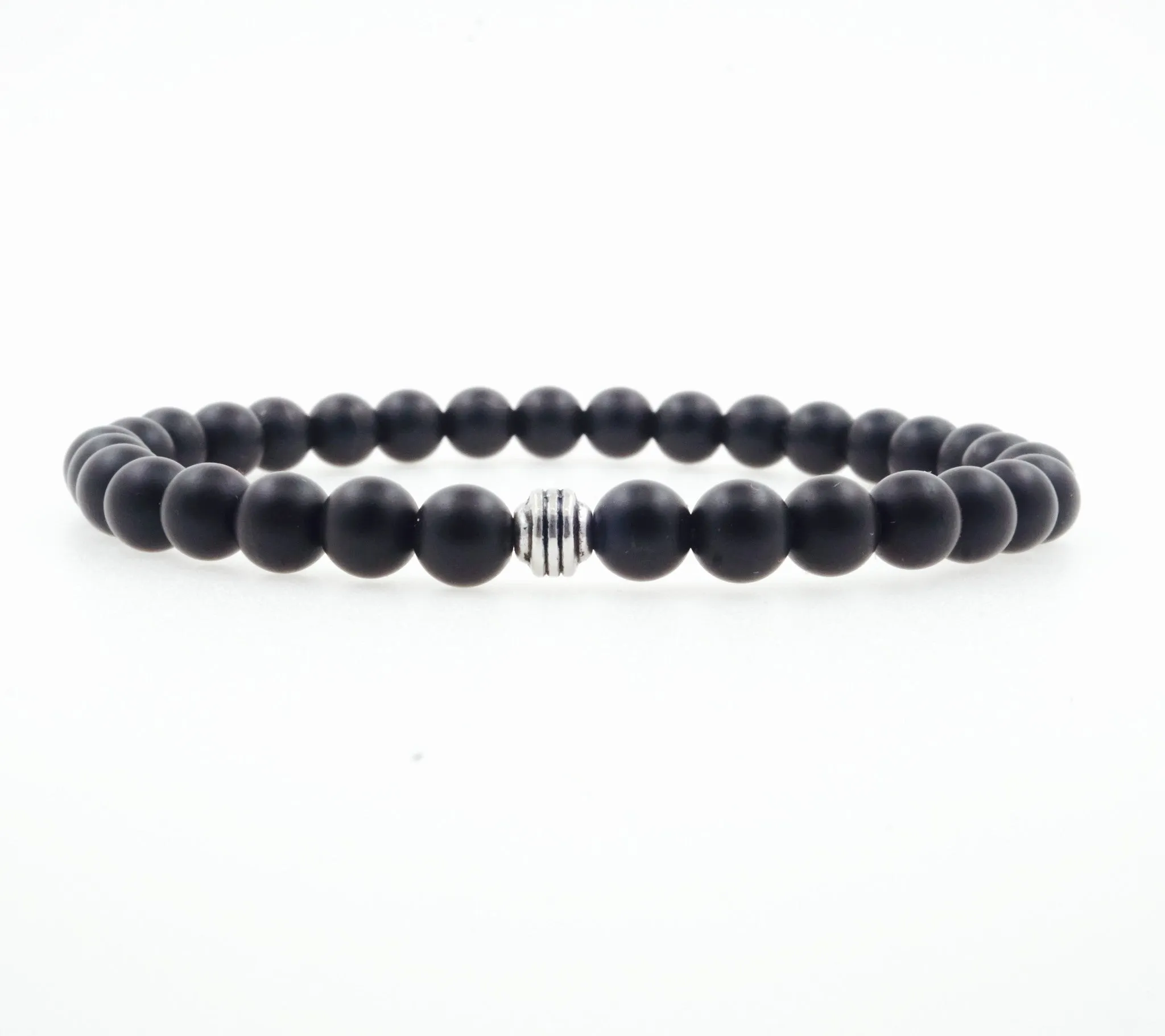 Matte Black Onyx 6mm Beaded Bracelet