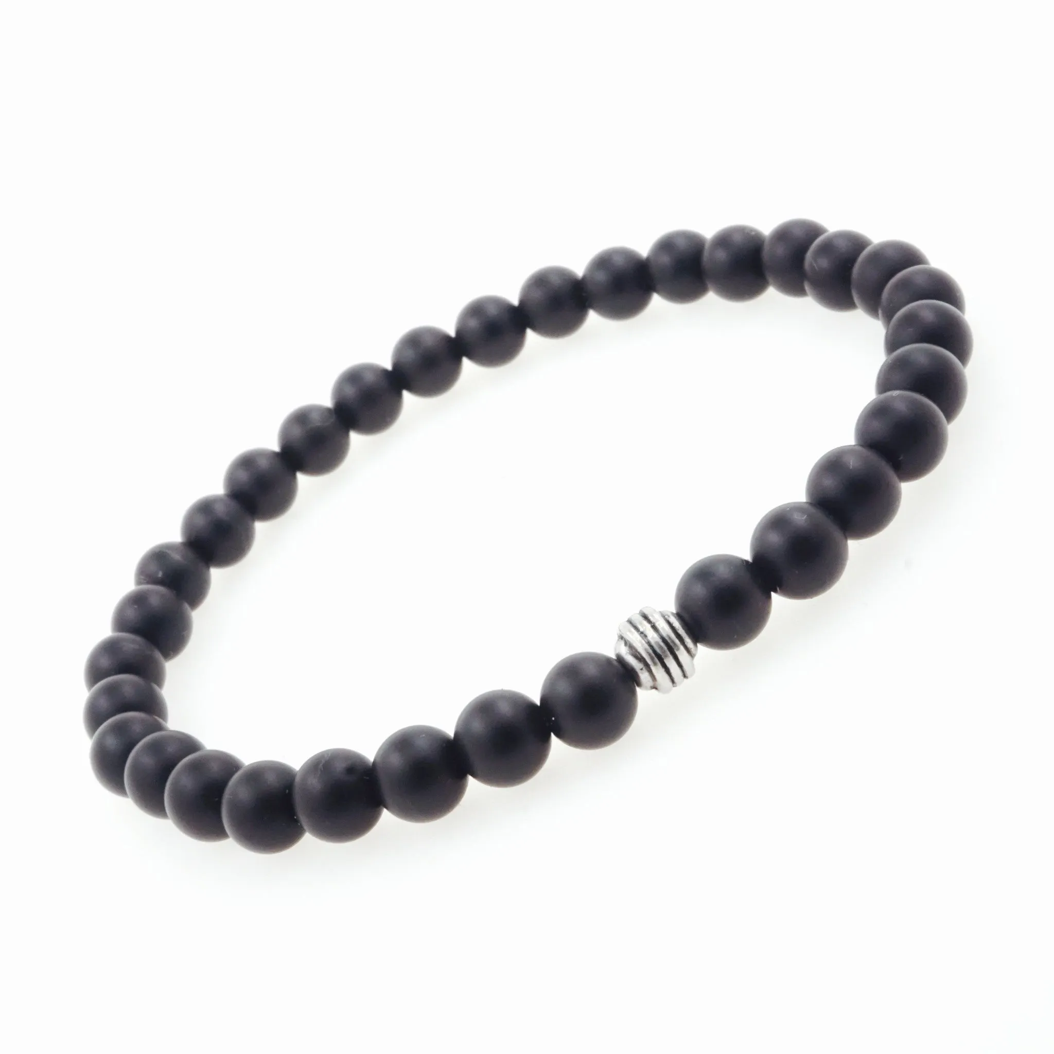 Matte Black Onyx 6mm Beaded Bracelet
