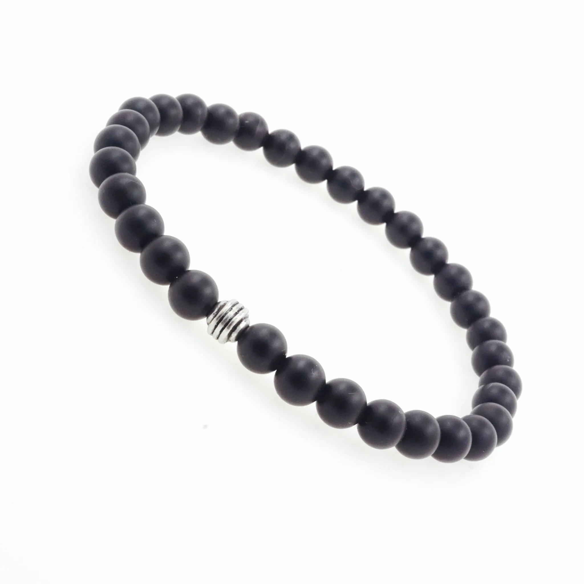 Matte Black Onyx 6mm Beaded Bracelet