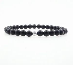 Matte Black Onyx 6mm Beaded Bracelet