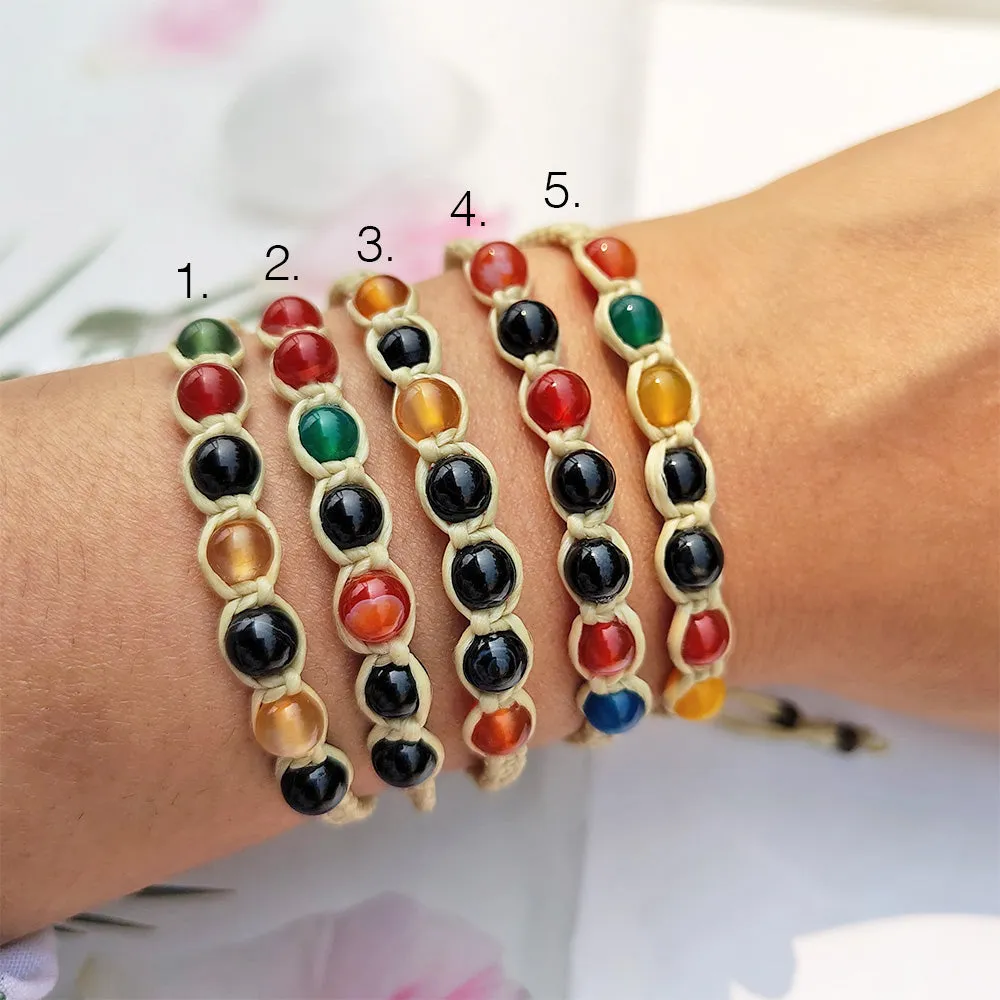 Multi Onyx Threaded Bracelet