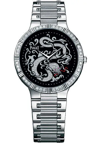Piaget - Dancer Ultra-Thin - 38 mm - White Gold - Onyx Zodiac Watch G0A32194