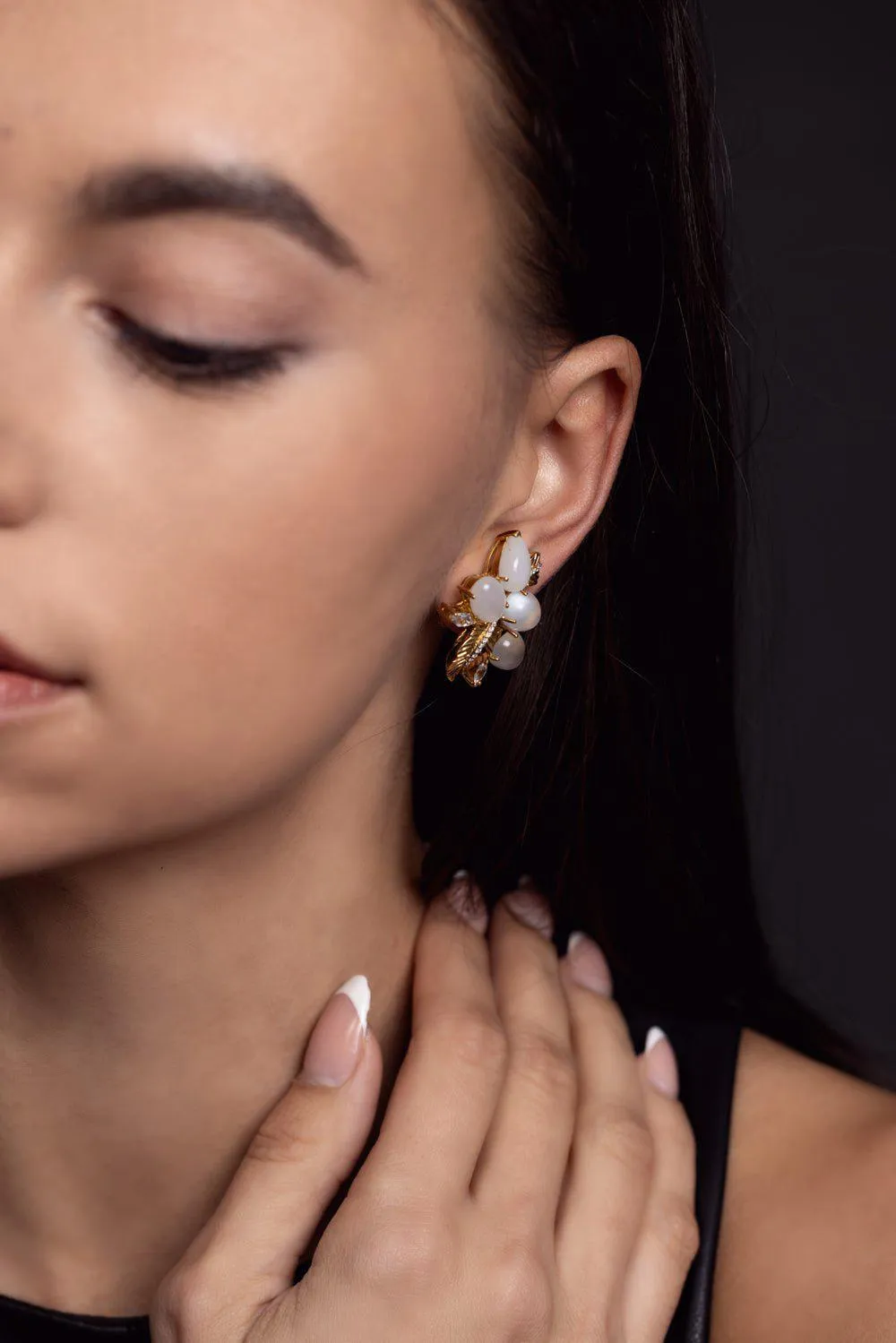Pietra Cabochon Cluster Earrings