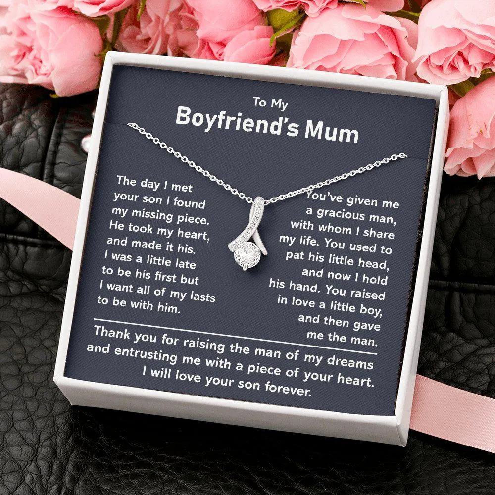 To My Boyfriend's Mum Necklace-Silver Alluring Necklace