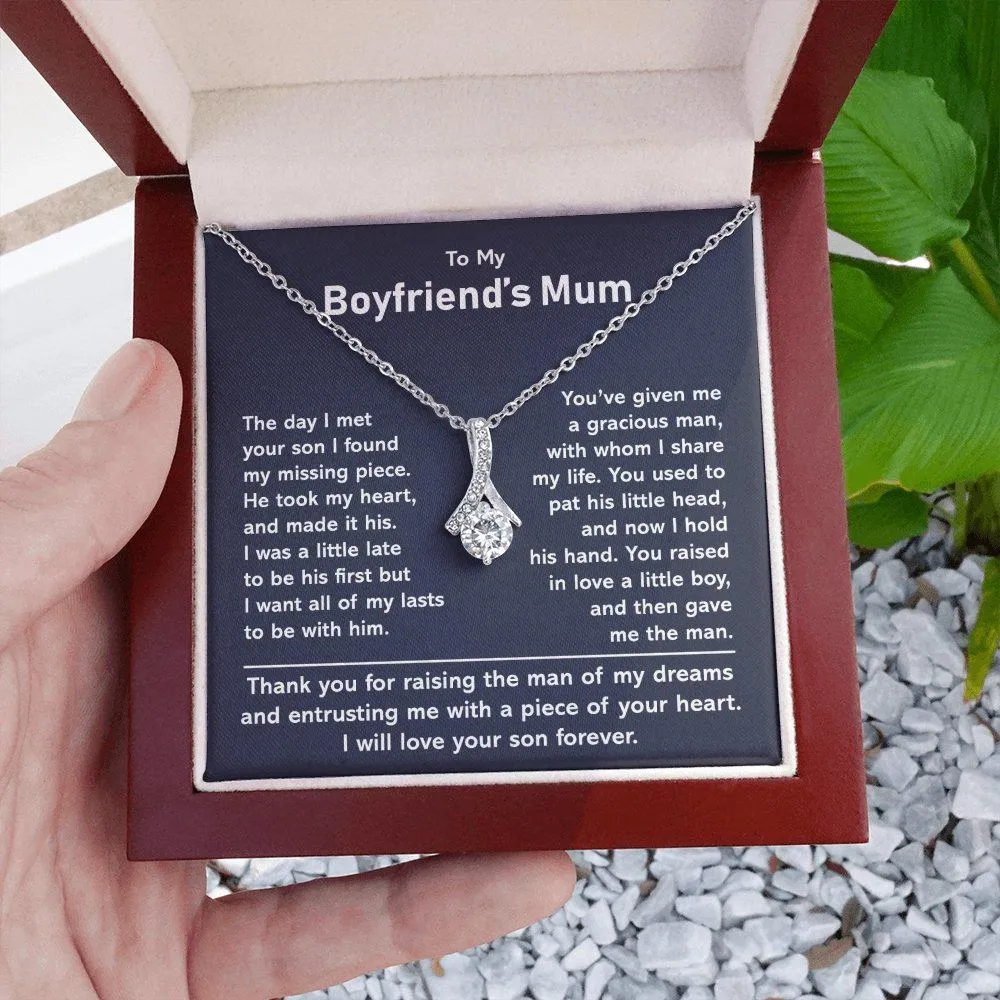 To My Boyfriend's Mum Necklace-Silver Alluring Necklace